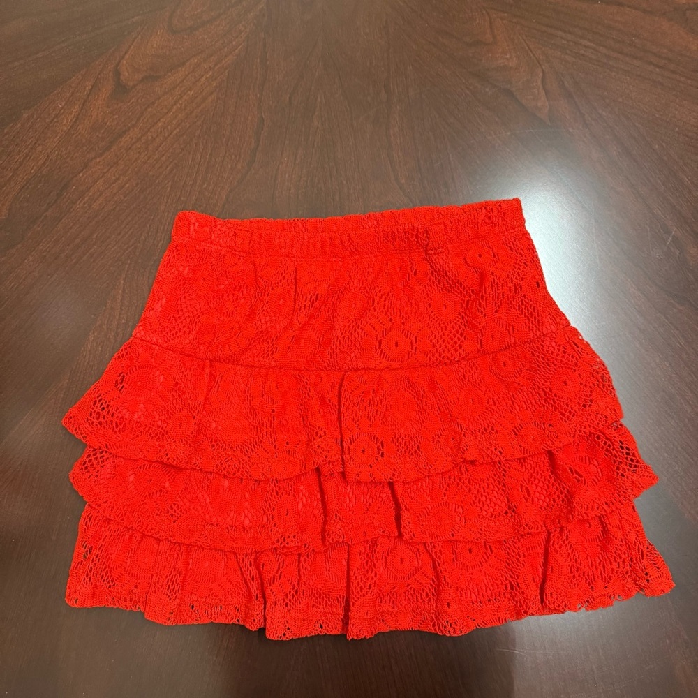 Vintage Kids Ruffle Tiered Lace Skirt